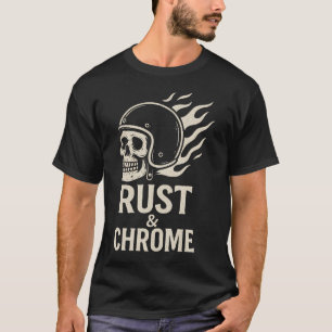 Rost-Chrom-Totenkopf-Helm Biker - Vintage-Motorrad T-Shirt