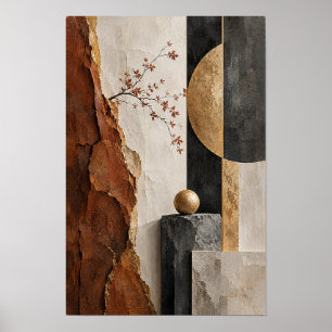 Rost Gold Balance Moderne geometrische abstrakte W Poster