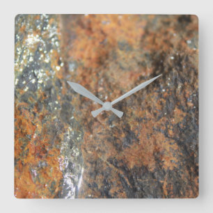 Rost-graues Weiß-Mineral-Beschaffenheit Quadratische Wanduhr