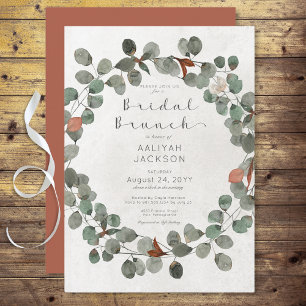 Rost & Green Eucalyptus Moderner Bridal Brunch Einladung