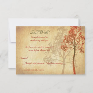 Rost Herbst Baum Hochzeit Antwortkarte RSVP Karte