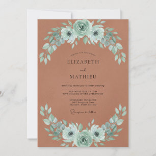 Rost-Minz-Blatt-Hochzeit Einladung