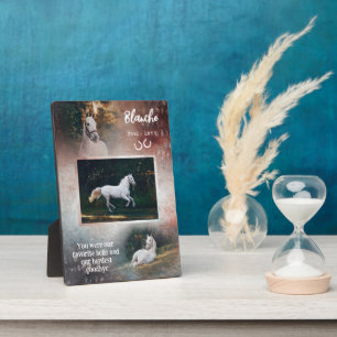 Rost & Navy Favorite Hallo Pferd Foto Memorial Fotoplatte