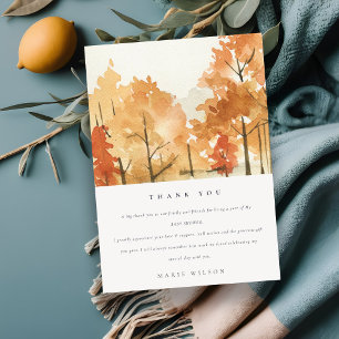 Rost Orange Gelbe Herbst Brautparty Baum Dankeskarte