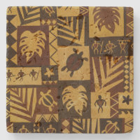 Rost Tapa Hawaiian Petroglyph Stone Untersetzer