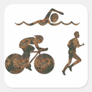 Rost-Triathlon-Aufkleber Quadratischer Aufkleber