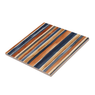 Rost und beige Streifen Fliese