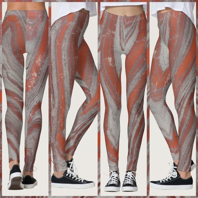 Rost und Grau Naturwavey Abstrakt Leggings (Von Creator hochgeladen)