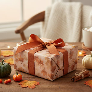Rostbraune Herbstblätter zum Erntedankfest Geschenkpapier Set