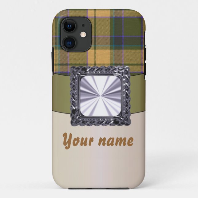 Rostbrauner Tartan kariert Case-Mate iPhone Hülle (Rückseite)