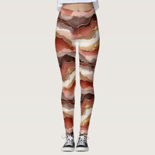 Rostbraunes Goldmarmor Contemporary Leggings