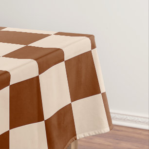 Rostbraunes und beiges Schachbrettmuster Tischdecke