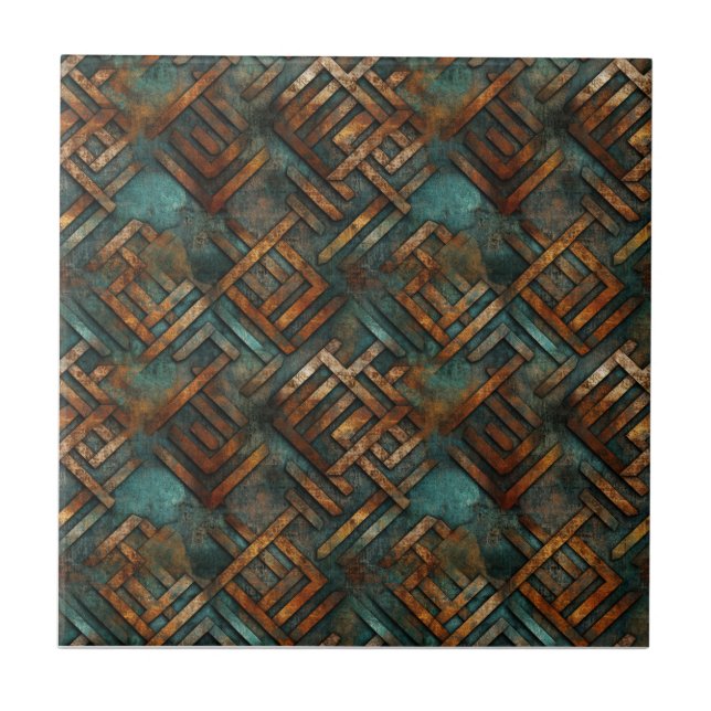 Rosteisenmetall Fliese (Vorderseite)