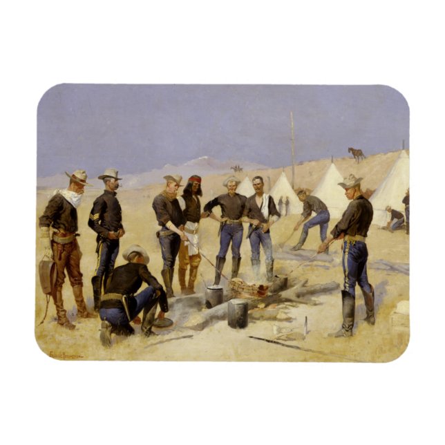 Rösten des Weihnachtsriffs in einem Kavallerielage Magnet (Horizontal)