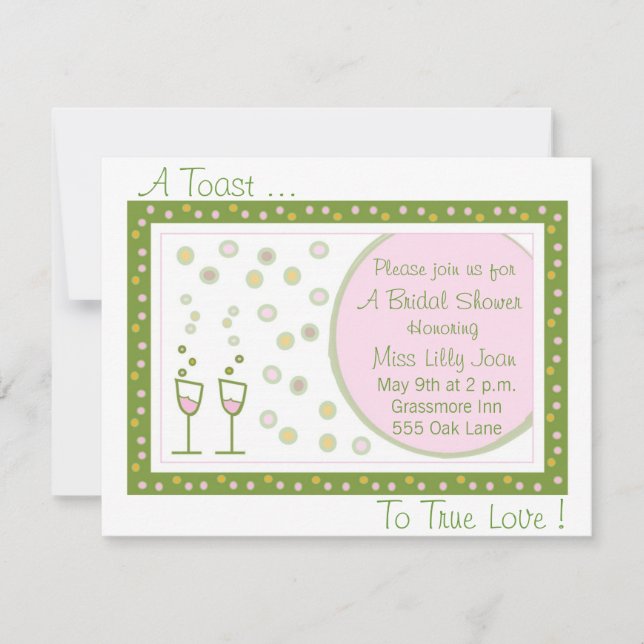 rösten Sie, ein Toast…, um Liebe auszurichten! Einladung (Vorderseite)