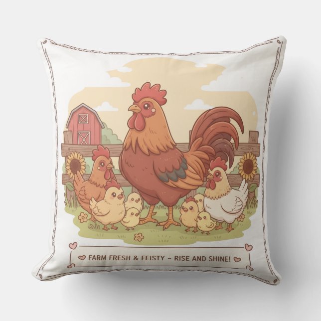 roster in the farm quote kissen (Vorderseite)