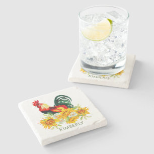 Roster mit Sonnenblumen Stone Untersetzer