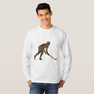 Rostfarbenes Floorball-Langarm-T-Shirt T-Shirt