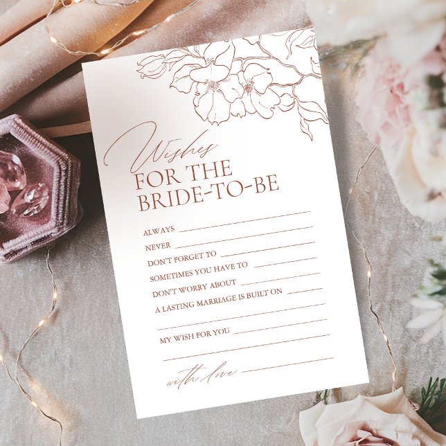 Rostflorale Hochzeitsberatung & Wunschkarte (Rust floral wedding advice & wishes card)