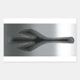 Rostfrei Rechteckiger Aufkleber