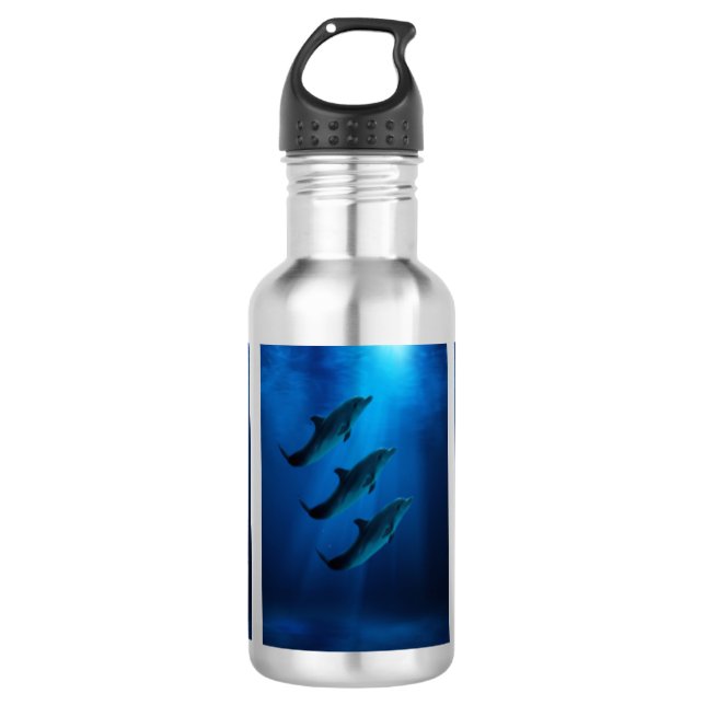 Rostfrei stehlen Sie Wasser-Flasche mit Delphinen Trinkflasche (Vorderseite)