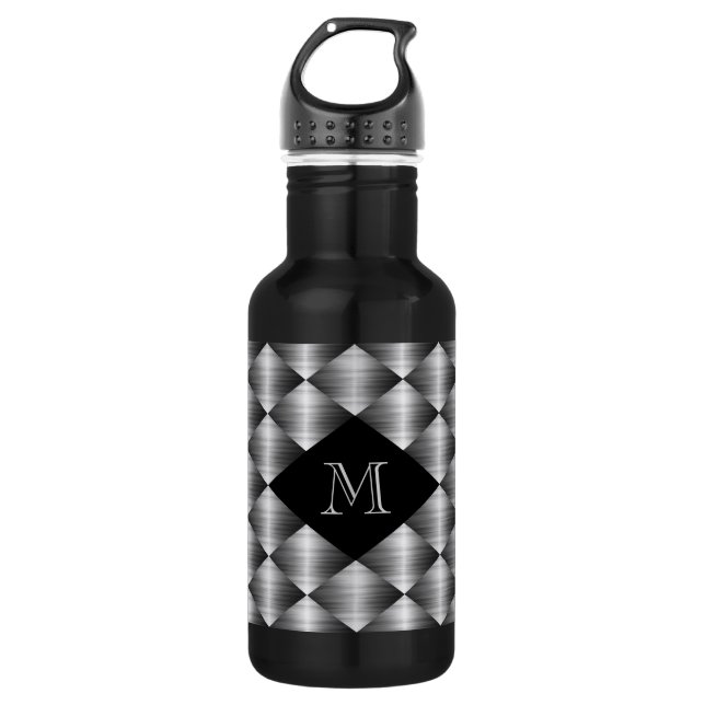 Rostfreie 18 Unze. Schwarzes Trinkflasche (Vorderseite)