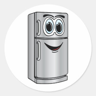 Rostfreier Stahl-Kühlschrank-Cartoon Runder Aufkleber