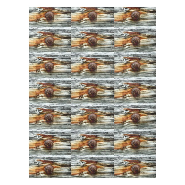 Rostgraue Holzplatten Tischdecke (Vorderseite)