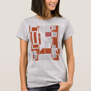 Rostgraue staubige Rose MCM Geometrischer abstrakt T-Shirt