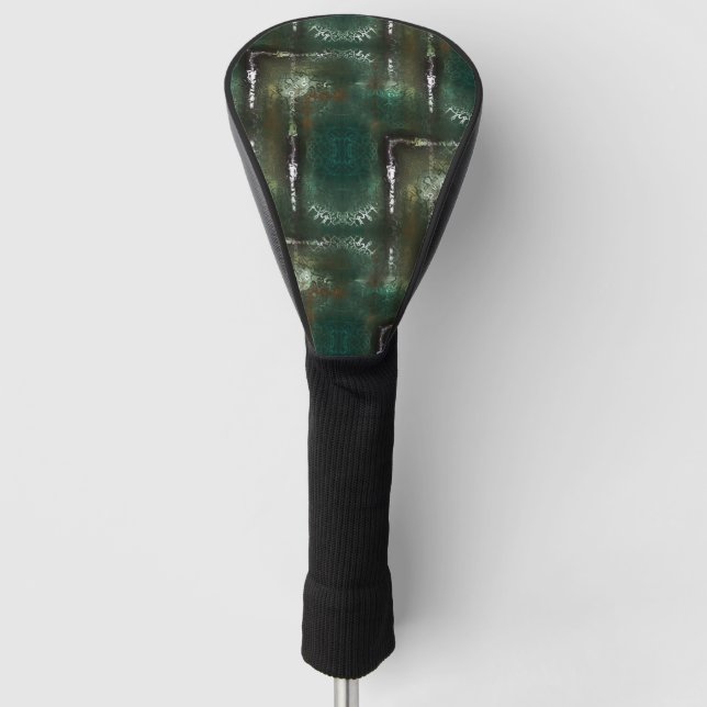 Rostgrüne Blüte, gekennzeichnet durch verschließba Golf Headcover (Vorderseite)