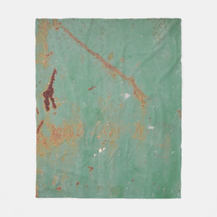 Rostgrüne, verwitterte Metallstruktur in städtisch Fleecedecke