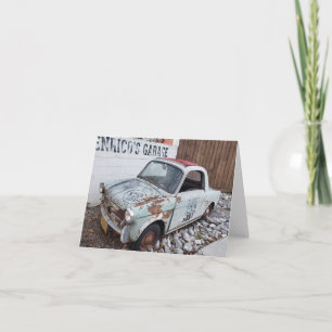 Rostige alte Autoleerkarte Karte