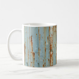 Rostige blaue lackierte Metallstruktur Kaffeetasse