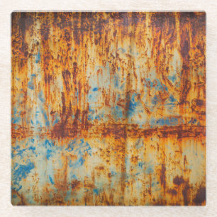 Rostige blaue Metallstruktur Glasuntersetzer
