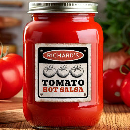 Rostige Custom Tomato Hot Salsa mit Schrauben Quadratischer Aufkleber