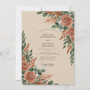 Rostige Erdig Herbstliche Hochzeit Einladung