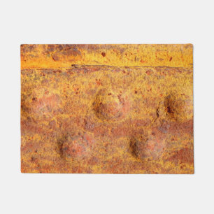 Rostige genietete Metalltürmatte Fußmatte