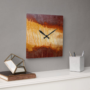 Rostige Korrosion abstraktes Design Quadratische Wanduhr