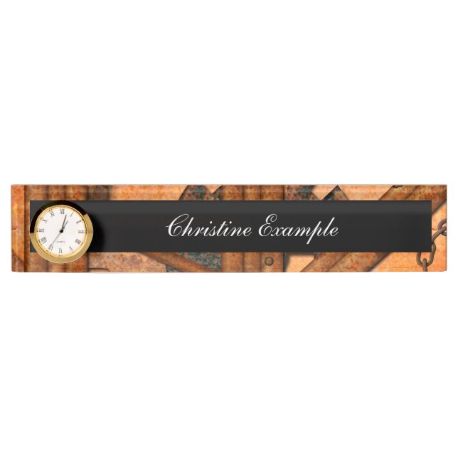 Rostige Metallrohre Namensplakette (Vorderseite)