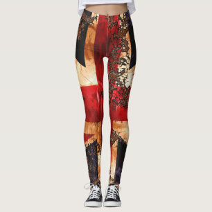 Rostige patriotische Flagge des Vereinigten Königr Leggings