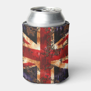 Rostige patriotische UK-Flagge Getränkehalter Dosenkühler