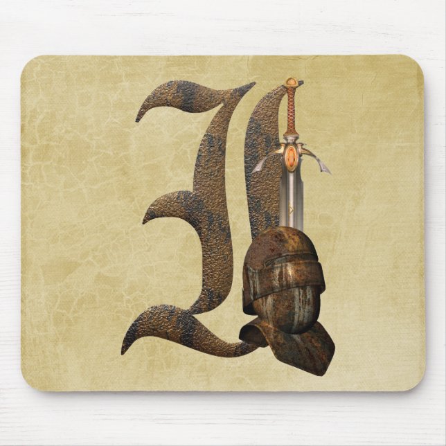 Rostige Ritter-Initiale I Mousepad (Vorne)
