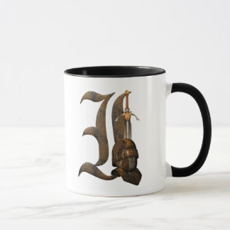 Rostige Ritter-Initiale I Tasse