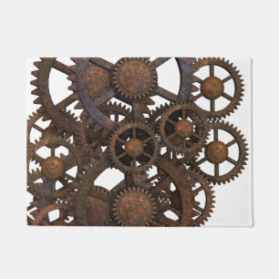 Rostige Steampunk Metallgänge Fußmatte