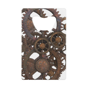 Rostige Steampunk Metallgänge Geldkarten Flaschenöffner
