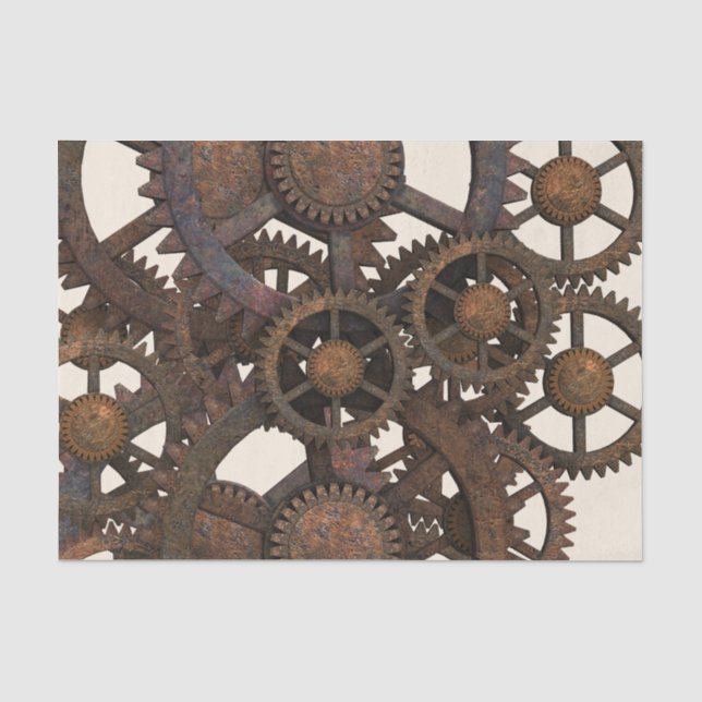 Rostige Steampunk Metallgänge Seidenpapier (Vorderseite)