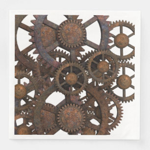 Rostige Steampunk Metallgänge Serviette