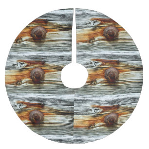 rostige Treibholzdockbretter Polyester Weihnachtsbaumdecke