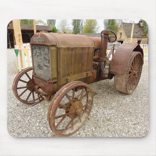 Rostige Vintage-Mausunterlage mit Traktor Mousepad (Vorne)