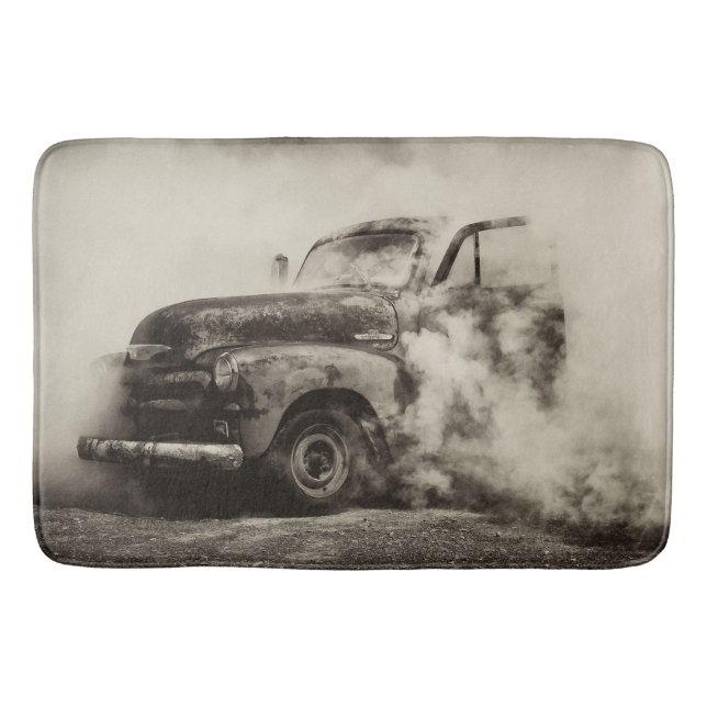 Rostiger alter LKWBurnout Badematte (Vorderseite)